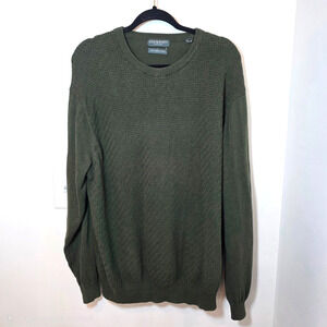 Lyle & Scott Sweater Men’s XL Oversized Olive Green Scotland 100% Combed Cotton